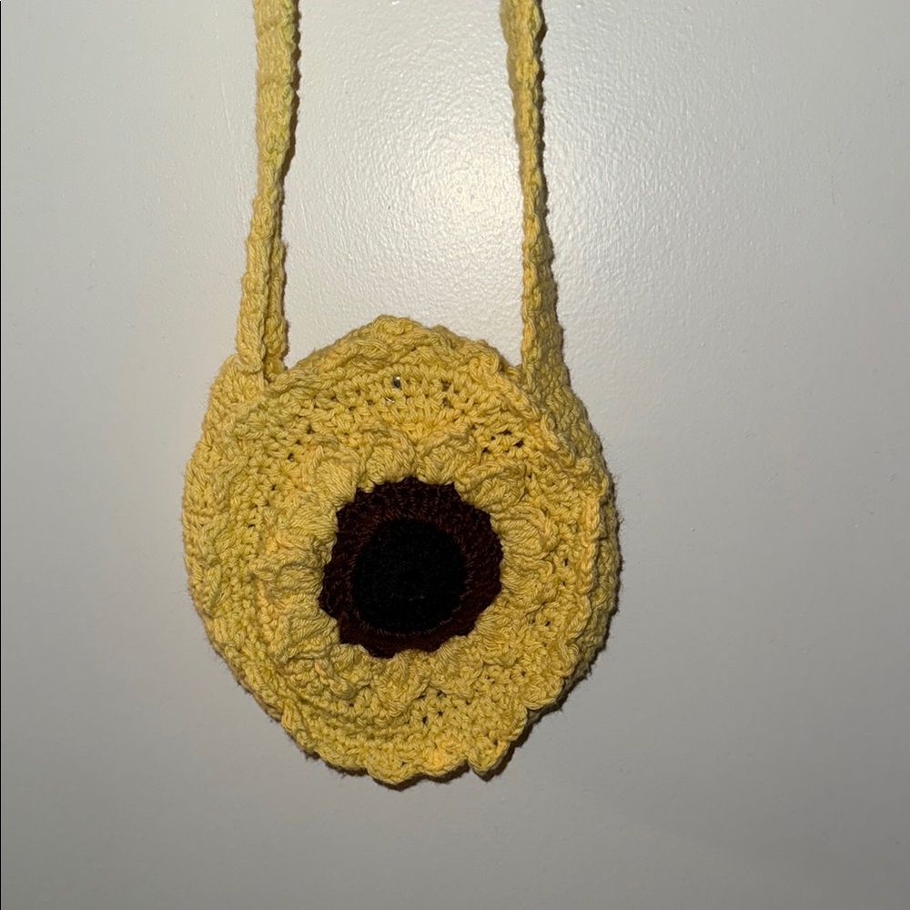 Yellow Crochet Sunflower Bag